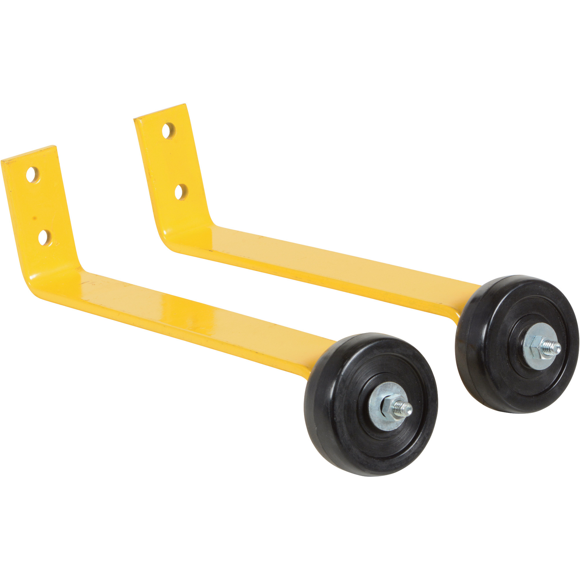 Vestil Dock Safety Railing Barricade Base with Wheels - Steel, Yellow, Model# VDKR-BB-W
